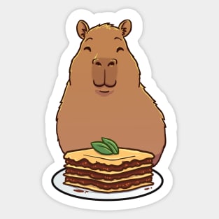 Capybara lasagna Sticker